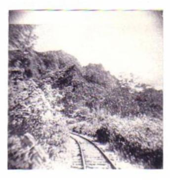 The railway line winding through the Bilaukmauktaung Mountain Range on the border of Thailand and Burma. This is where F Force worked.