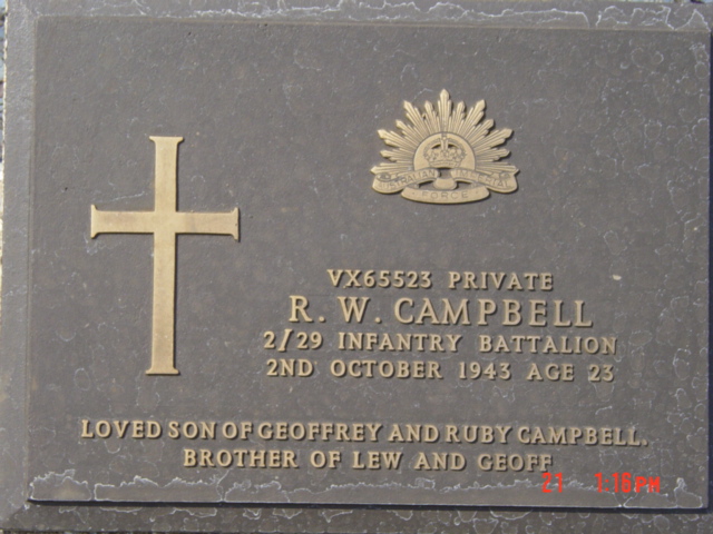 Pte R W Campbell